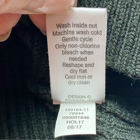 Athleta Black Hanover Knit V Neck Sweater Size XS - Picture 5 of 10